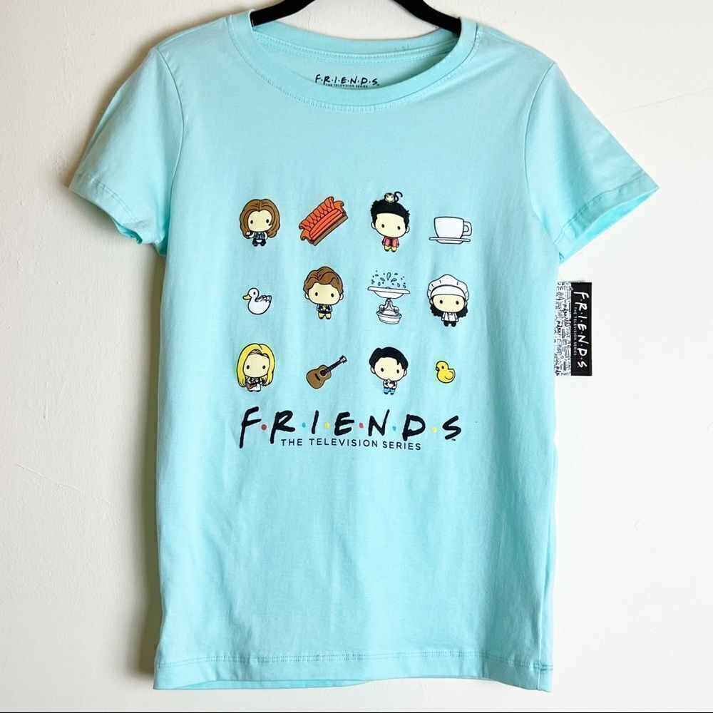 Warner Bros. Friends TV Series Chibi Cartoon T-Shirt, Juniors Size Medium